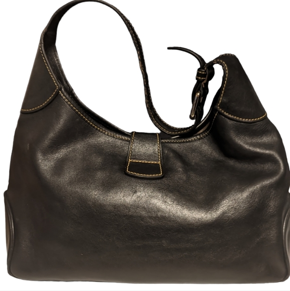 Authentic Vintage Dooney & Bourke Leather Logo Lock Shoulder Bag - Picture 3 of 17